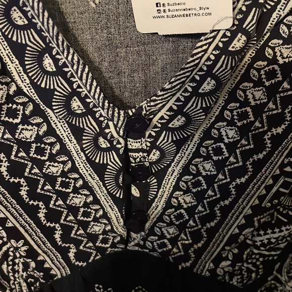 Suzanne Betro V-Neck Abstract Floral Dress - Picture 7 of 9